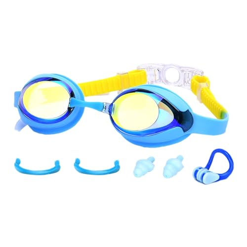 Samuliy Gafas de natación para niños | Gafas de natación antivaho para niños con correa ajustable, antivaho, aptas para niños, impermeables, gafas de piscina, ajuste cómodo para nadadores jóvenes