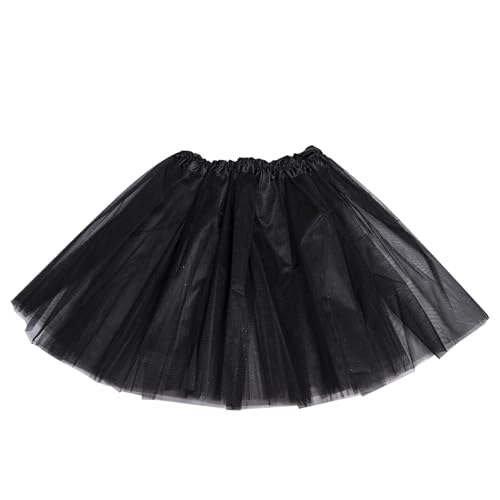 Women's Tutu Skirt 50s/80s Vintage Ballet Dance Skirts for Cosplay Party,Neon Tutu Costume Skirts for St Patricks/Halloween (One Size,Black)