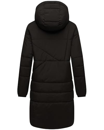 Navahoo Damen Wintermantel warmer Steppmantel mit Kapuze Bliblablubb 14 Black Gr. XL