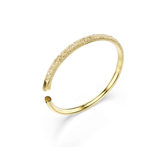 Swarovski Sublima bangle, Snow pavé, White, Gold-tone plated3