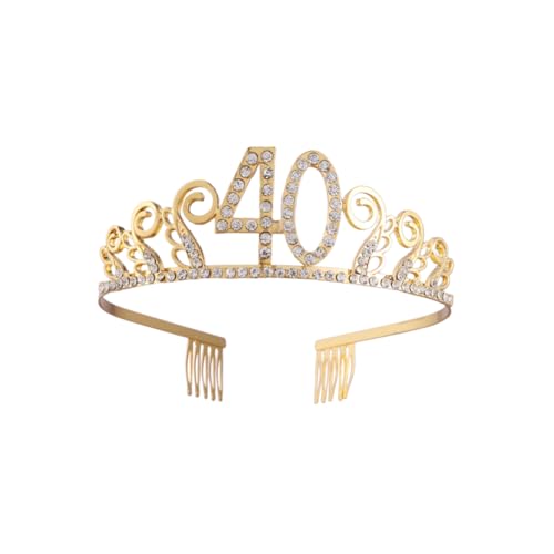 FRCOLOR De Gemas De Imitación Para Tiara De Cumpleaños Diadema Dorada Bailarina