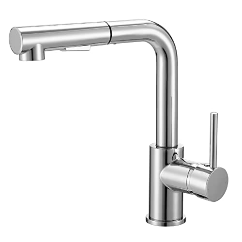 Grifo mezclador de fregadero de cocina extraíble grifo extensible grifo caliente y frío 360 giratorio cromado Cover