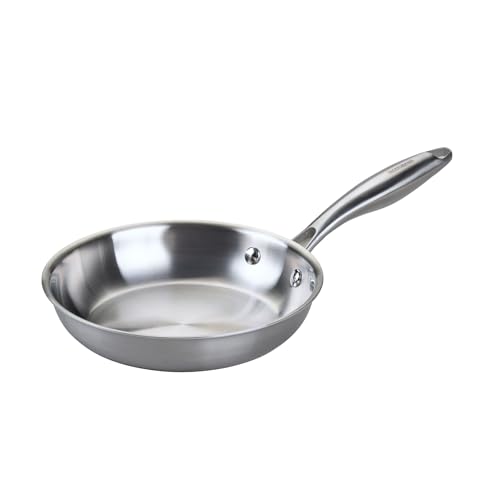 Fackelmann Vita3 Sartén Inoxidable 20 cm, Acero Inoxidable Triply con Triple Fondo Difusor, Sin Antiadherente, Sin PFA, Apta para Inducción, Gas, Vitro y Horno, Sellado Perfecto, Lavavajillas