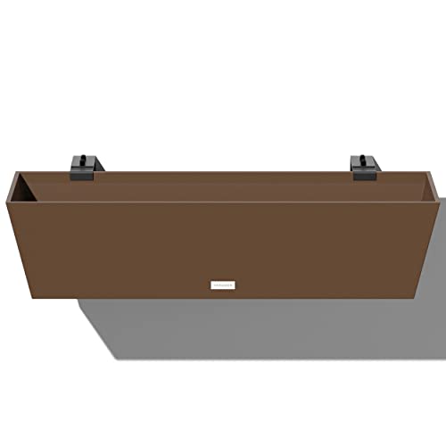 Image of Veradek Pure Series Railing Planter - Tapered Window Box with Bracket