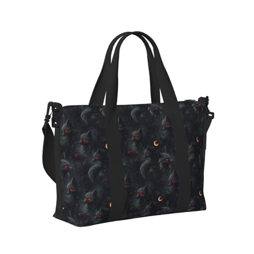 Dark Fox Night Print Travel Duffle Bags for Women, Personal Item Overnight Weekender Sport Carry On Gym Bag for Men Women