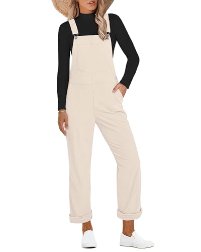 luvamia Comfy Overalls for Women Ladies Corduroy Overalls Jumpsuits for Women Casual Turtledove Small Fits Size 4 / Size 6