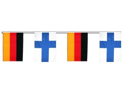 Guirlande d'amitié Allemagne - Finlande de 6 mètres de long en tissu