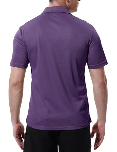 Image of Rdruko Men's Polo Shirts Short Sleeve Quick Dry Outdoor Golf Sports Shirts with Pocket