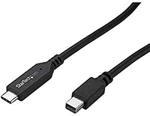 StarTech.com 6ft / 2m USB-C to Mini DisplayPort Cable - 4K 60Hz - Black - USB 3.1 Type C to mDP Adapter (CDP2MDPMM6B)