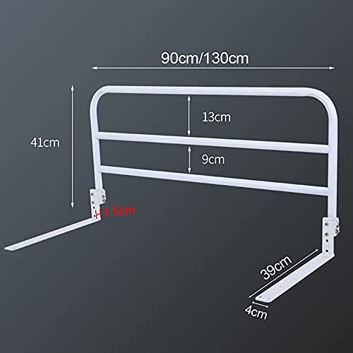 Barandilla plegable de cama de 130 cm evite caídas con la base de 15 cm 6