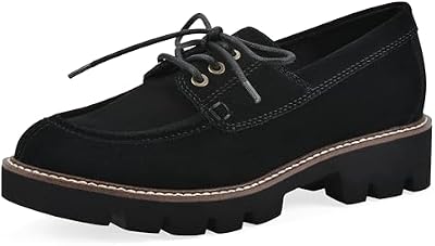 WHITE MOUNTAIN Women's Gino Lace-Up Loafer, Black Suede, 9.5 M