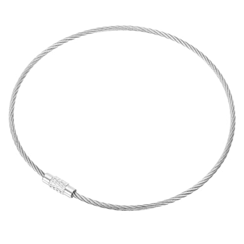 Câble de porte-clés acier inoxydable transparent 150mm étiquettes bagages PATIKIL