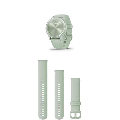 Garmin vívomove Sport, Hybrid Smartwatch with up to 5 days battery life, Cool Mint & Quick Release Band (20 mm) - Mint