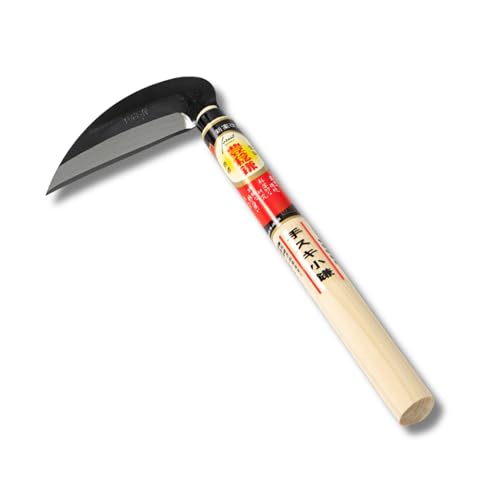 Hounen Miyawaki Japanese Weeding Tool Curved Serrated Pull-Cut Grass Cutter 12 cm Edge (120 mm) High-Carbon Steel Blade Ultra-Light 100 g Precision Garden Hand Tool Made in Japan