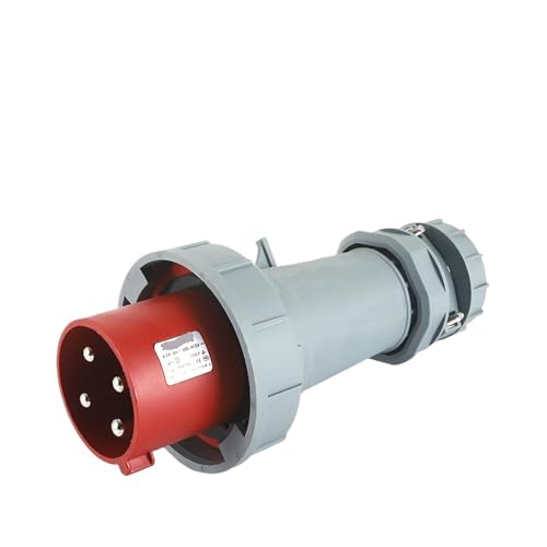 Prise industrielle 4P 63A IP67 étanche 415V mâle femelle pour socle de tableau électrique rouge