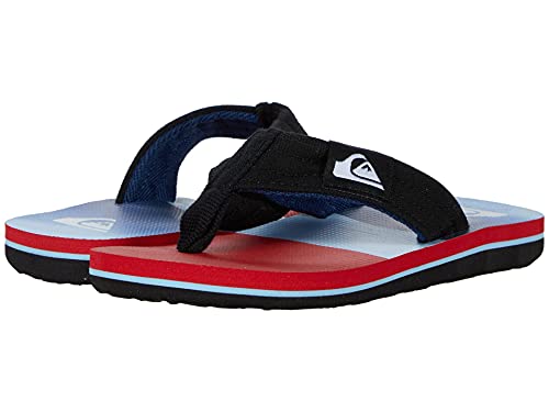Image of Quiksilver Boy's Molokai Layback Youth Sandal, Black/RED/Blue, 10 Big Kid