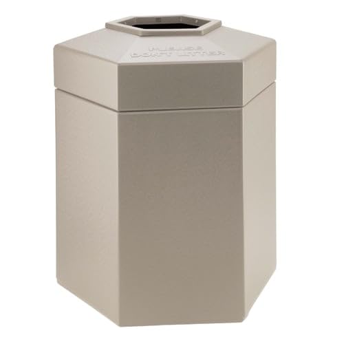 Commercial Zone 45-Gallon Hex Waste Container - Beige