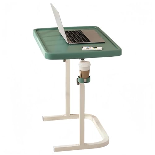 KUBERAS 昇降デスク ベッドテーブル 折りたたみ 高さ調節 在宅ワーク 学習机 ソファサイドテーブル ベッドサイド ノートパソコンデスク コンパクト 軽量 省スペース 寝室 リビング (アップグレードグリーン)
