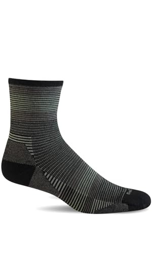 Sockwell Men's Cadence 3/4 Crew Moderate Graduated Compression Socks, Black - Large/X-Large