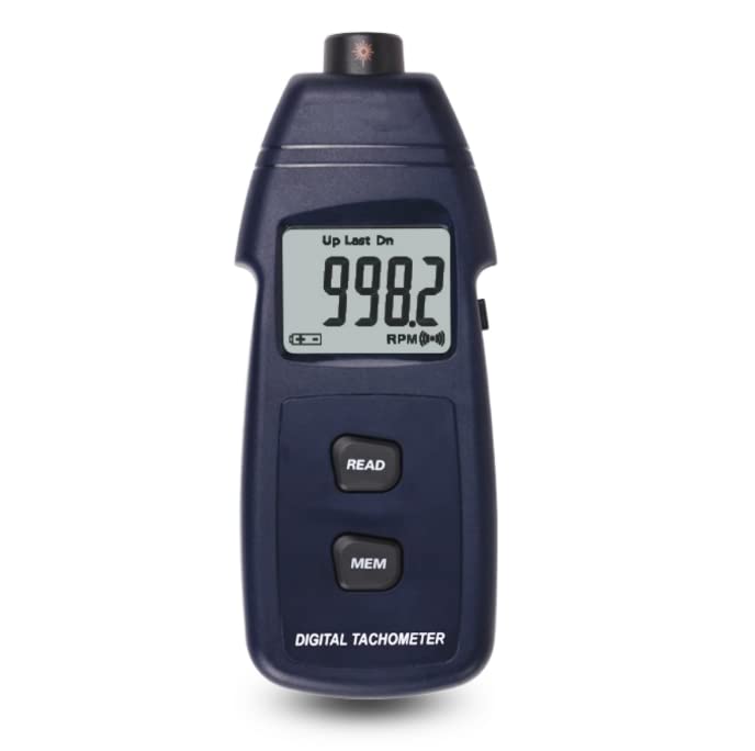 Electronic Photo Tachometer Speedometer LCD Digital Tachometer with Automatic Switching Function Memory Function Test Range 2.5 to 99999r/min Accuracy ±0.05%