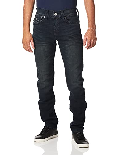 True Religion Mens Geno Big T Low Rise Slim Fit with Back Flap Pockets Jeans, Last Call, 30W x 34L US