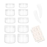 10 Pieces Small Travel Containers, 3/5/10/15/20 Gram Size Travel Jars, Cosmetic Travel Size Containe