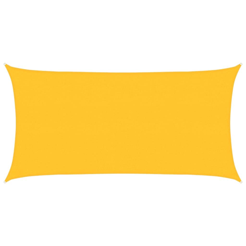 Voile d'ombrage 2,5x5 m imperméable jaune pour terrasse