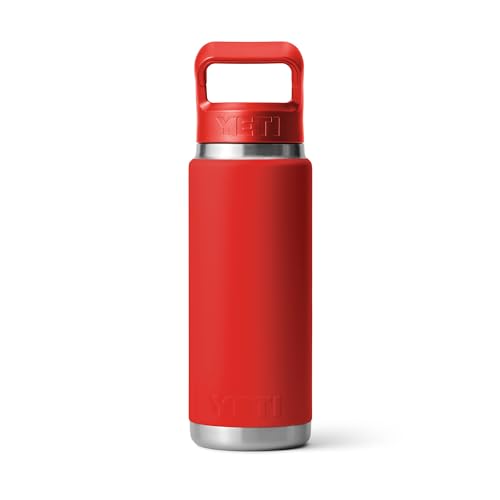 Image of YETI Rambler 26 oz Bottle, Vacuum Insulated, Stainless Steel with Color Matching Straw Cap