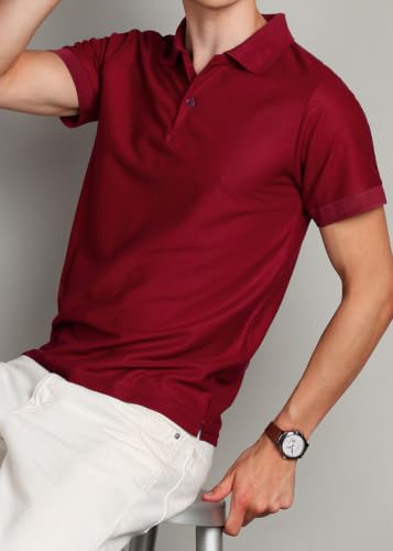 Image of INKKR Men's Combo Polo Neck Cotton Blend Solid T-Shirt (Pack of 2)