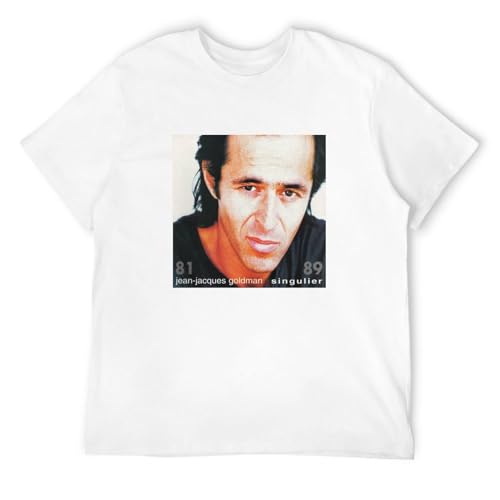 Photo de Jean Jacques Goldman Singulier Shirts 100 Cotton Men Round Neckwhite Tee, T Shirt White S