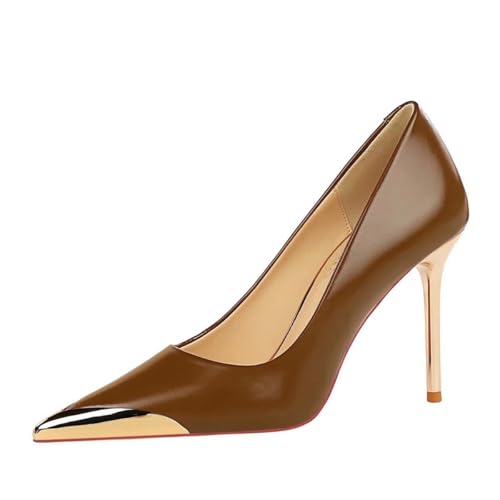 JOEupin Women Stiletto High Heel Pointed Toe Pumps Slip-on Wedding Party Sexy Dress Shoes 3.5 Inches Heels