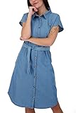 Alife and Kickin Damen MaeveAK DNM A Shirt Dress Kleid Jeanskleid Freizeitkleid Sommerkleid, Light Denim Washed, XL