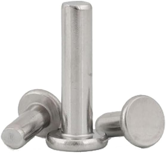 M2 flat head rivets solid percussion rivet 3mm-12mm length 304 stainless steel GB109 surface smooth corrosion resistant - (Stem Length: M2x8mm (60pcs))