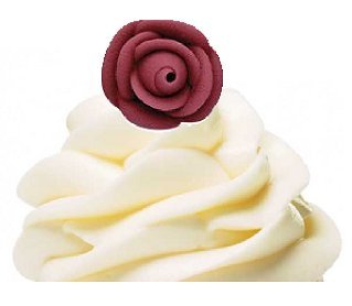 CakeSupplyShop Small Royal Icing Roses for Cakes and Cupcakes 12count Burgundy