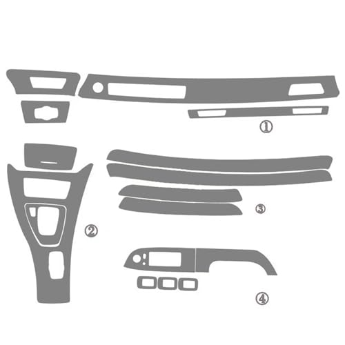 Accessoire de style 3D carbone argent pour panneau central et poignée BMW Série 3 E90