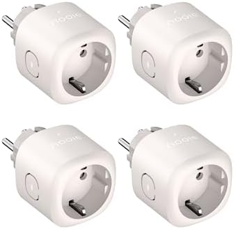 Nooie Inteligentne Gniazdo Wifi Kompatybilny z Alexa/Google Home, Mini Smart Plug z App Zdalnego Sterowania, Rozrząd,Sterowanie głosowe,Nie Potrzebne Hub 4 sztuk