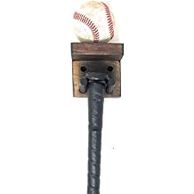 MWC Baseball Bat Rack Display Holder 1 Full Size Bat 1 Ball Holder Mahogany