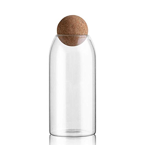 Svy Glass Storage Jar With Airtight Seal Wood Lid Ball Clear Jar (1000 Milliliter) #TOP3