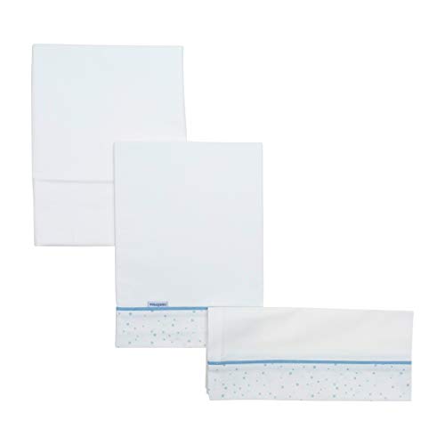 Parure de lit jeu 3 pcs. cambrass drap plat housse et taie oreiller pour lit bébé