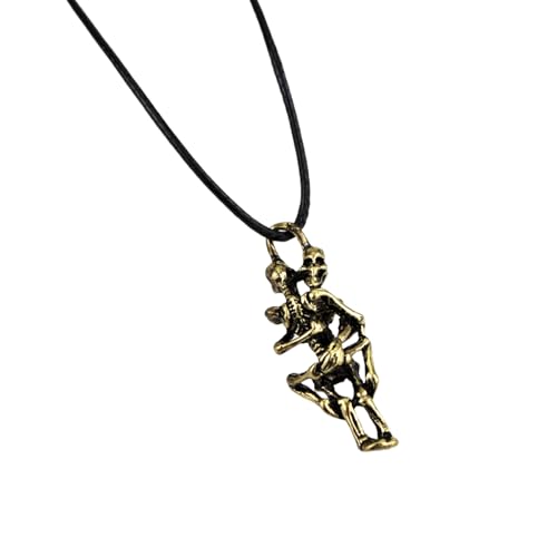 Collier crâne squelette en cuir TABOJS pour homme et femme