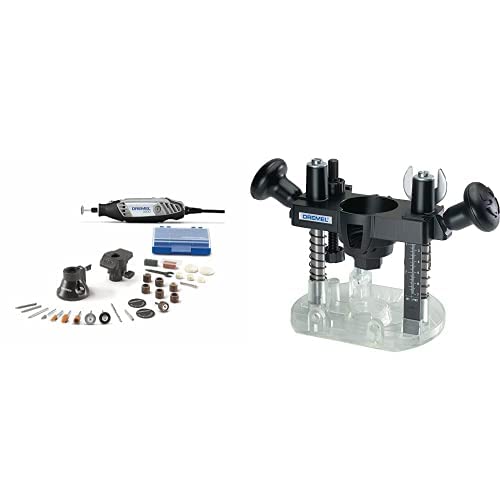 Dremel 3000-2/28 Variable Speed Rotary Tool Kit & 335-01 Rotary Tool Plunge Router Attachment – Perfect for Wood