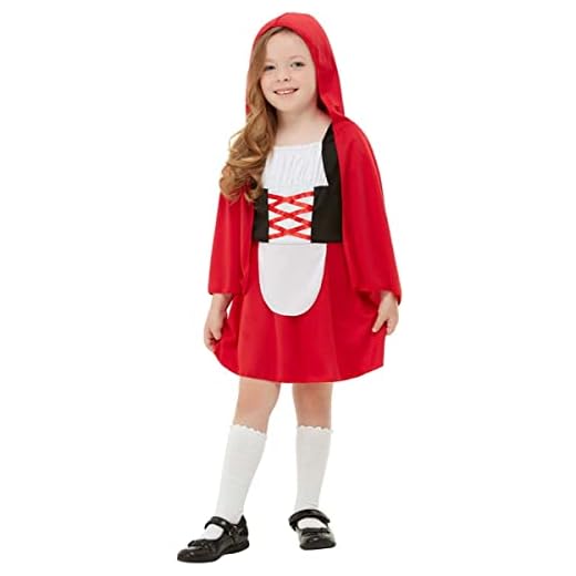 Funidelia | Disfraz de caperucita roja para niña Caperucita, Lobo Feroz, Cuentos - Disfraz para niños y divertidos accesorios para Fiestas, Carnaval y Halloween - Talla 5-6 años - Rojo