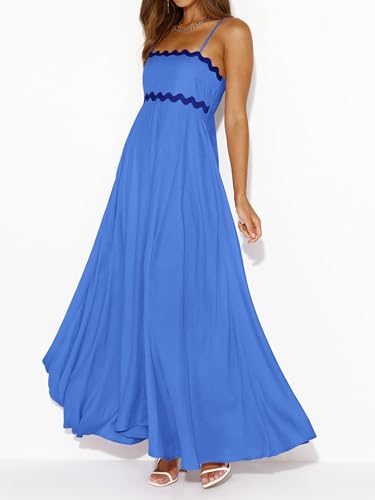 PRETTYGARDEN Womens Spaghetti Strap Maxi Dresses 2025 Summer Casual Sleeveless Smocked Boho A Line Long Flowy Beach Sundress3