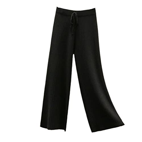 Pantalon large taille haute en tricot pour éviter le froid sans serrer