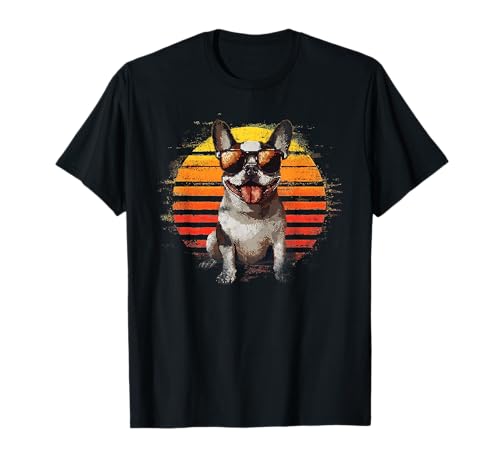Boston Terrier Dad Dog Lovers homens mulheres vintage dia do pai t-shirt