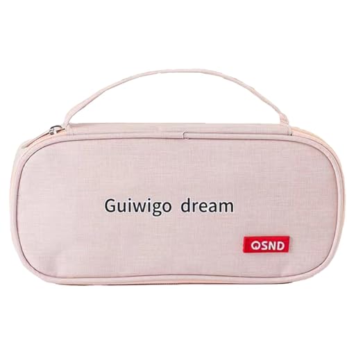 Image of Large Pencil Case,Aesthetic Pen Pouch with Big Capacity, Minimalist Portable Stationery Bag with Handle for Office Organizer Aesthetic Pencil Cases (Pink)