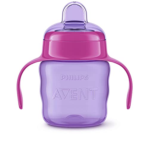 PHILIPS Avent Boccale Easy Sip - Beccuccio morbido - Facile da bere - Adatto a partire da 6 m - CapacitĂ : 200 ml - Lavabile in lavastoviglie - Senza BPA - Viola/Rosa - SCF551/03
