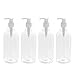 HEMOTON 4 Pezzi Distributore di lozione Vuote da 500 Ml Bottiglie di Pompa Trasparenti Bottiglie di Liquido Distributore di Olio Essenziale (Pompa Bianca)