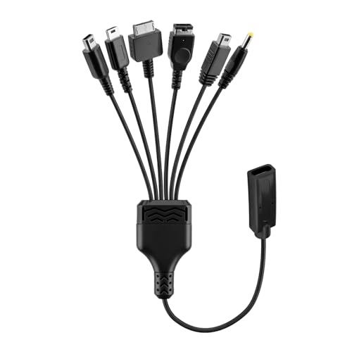 Mcbazel 6 en 1 Adaptador de Cable Cargador con Conector Tipo C Femenino para Nintendo DS Lite/DS/New 3DS XL/New 3DS/3DS XL/3DS/2DS/DSi XL/Wii U/GBA SP/PSP1000/2000/3000/PS VITA1000