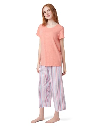 Image of HUE Women's Summer Vacation Pajama Separates, Soft, Whimsical Print Pjs with Tropical Beach Themes, Flip Flops, Cocktails